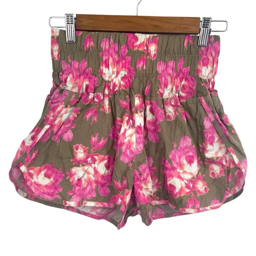 Free People FP Movement The Way Home Shorts Size S Military Rose Combo - Picture 2 of 7